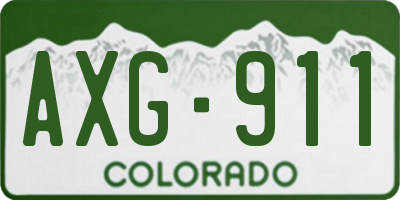 CO license plate AXG911