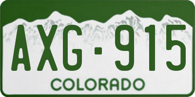 CO license plate AXG915