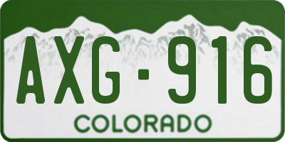 CO license plate AXG916