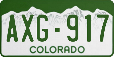 CO license plate AXG917