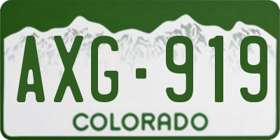 CO license plate AXG919