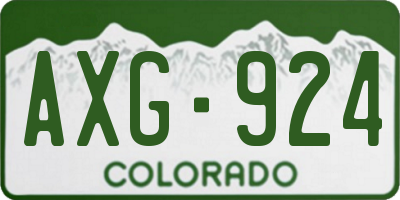 CO license plate AXG924