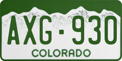 CO license plate AXG930