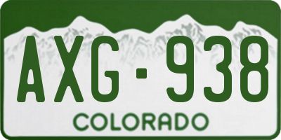 CO license plate AXG938