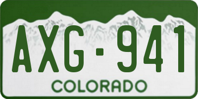 CO license plate AXG941