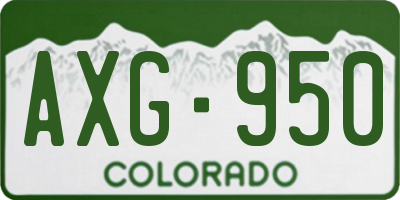 CO license plate AXG950