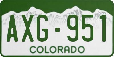 CO license plate AXG951