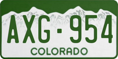 CO license plate AXG954