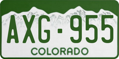 CO license plate AXG955