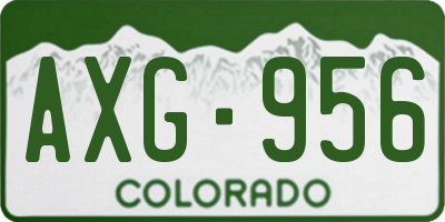 CO license plate AXG956