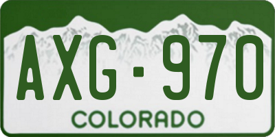 CO license plate AXG970