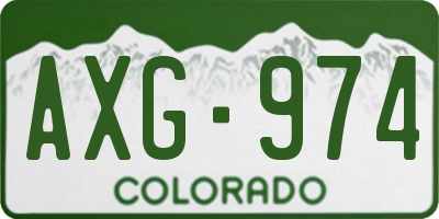 CO license plate AXG974