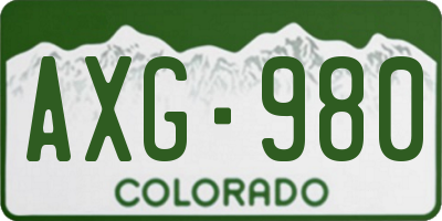 CO license plate AXG980