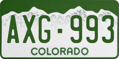 CO license plate AXG993