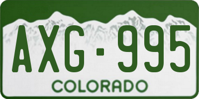 CO license plate AXG995