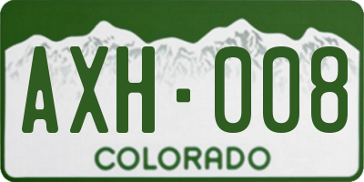 CO license plate AXH008