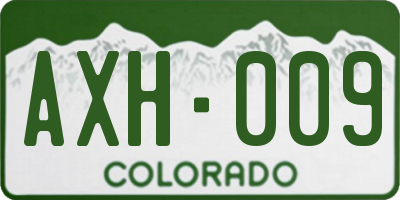 CO license plate AXH009