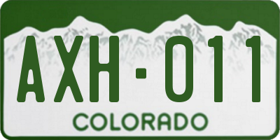 CO license plate AXH011