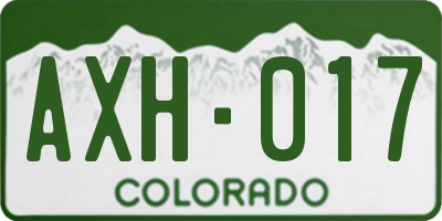 CO license plate AXH017