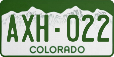 CO license plate AXH022