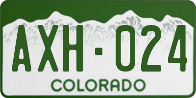 CO license plate AXH024