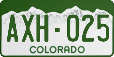 CO license plate AXH025