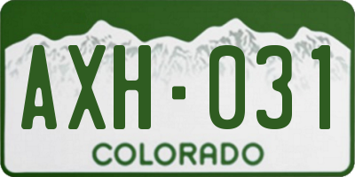 CO license plate AXH031