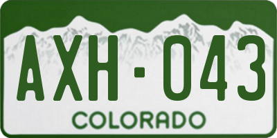 CO license plate AXH043