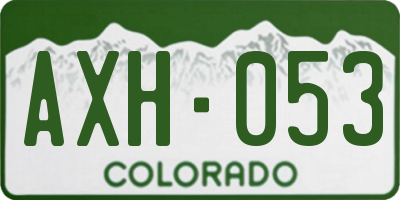 CO license plate AXH053