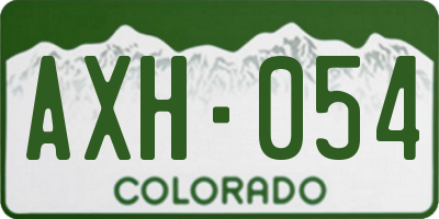 CO license plate AXH054