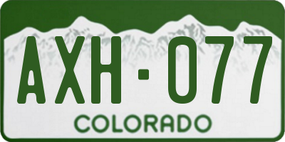 CO license plate AXH077