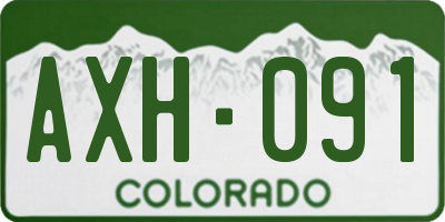 CO license plate AXH091