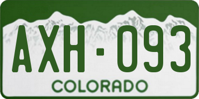 CO license plate AXH093