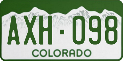 CO license plate AXH098