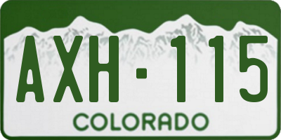 CO license plate AXH115