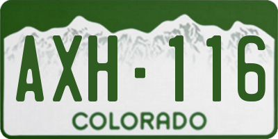 CO license plate AXH116