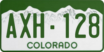 CO license plate AXH128