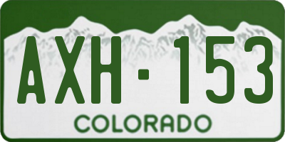 CO license plate AXH153