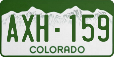 CO license plate AXH159