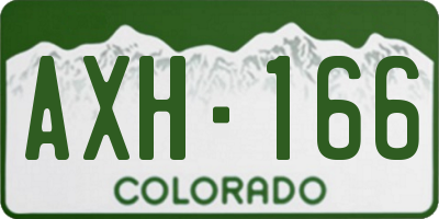 CO license plate AXH166