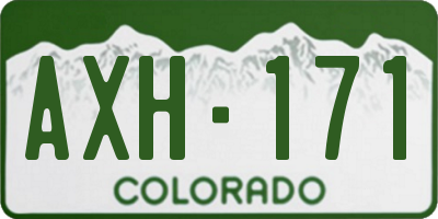 CO license plate AXH171