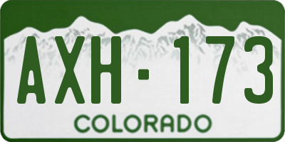 CO license plate AXH173