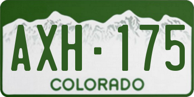 CO license plate AXH175