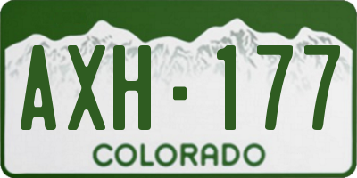 CO license plate AXH177