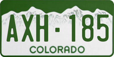 CO license plate AXH185