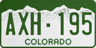 CO license plate AXH195