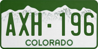 CO license plate AXH196
