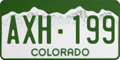 CO license plate AXH199