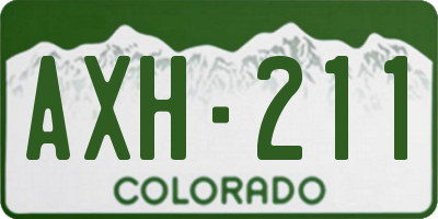 CO license plate AXH211