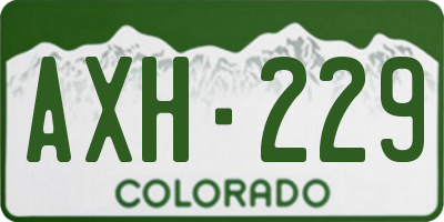 CO license plate AXH229